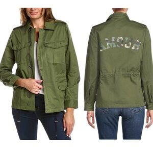 NWT Zadig & Voltaire Kayak Amour Utility Military Camo Detail Jacket Green XS